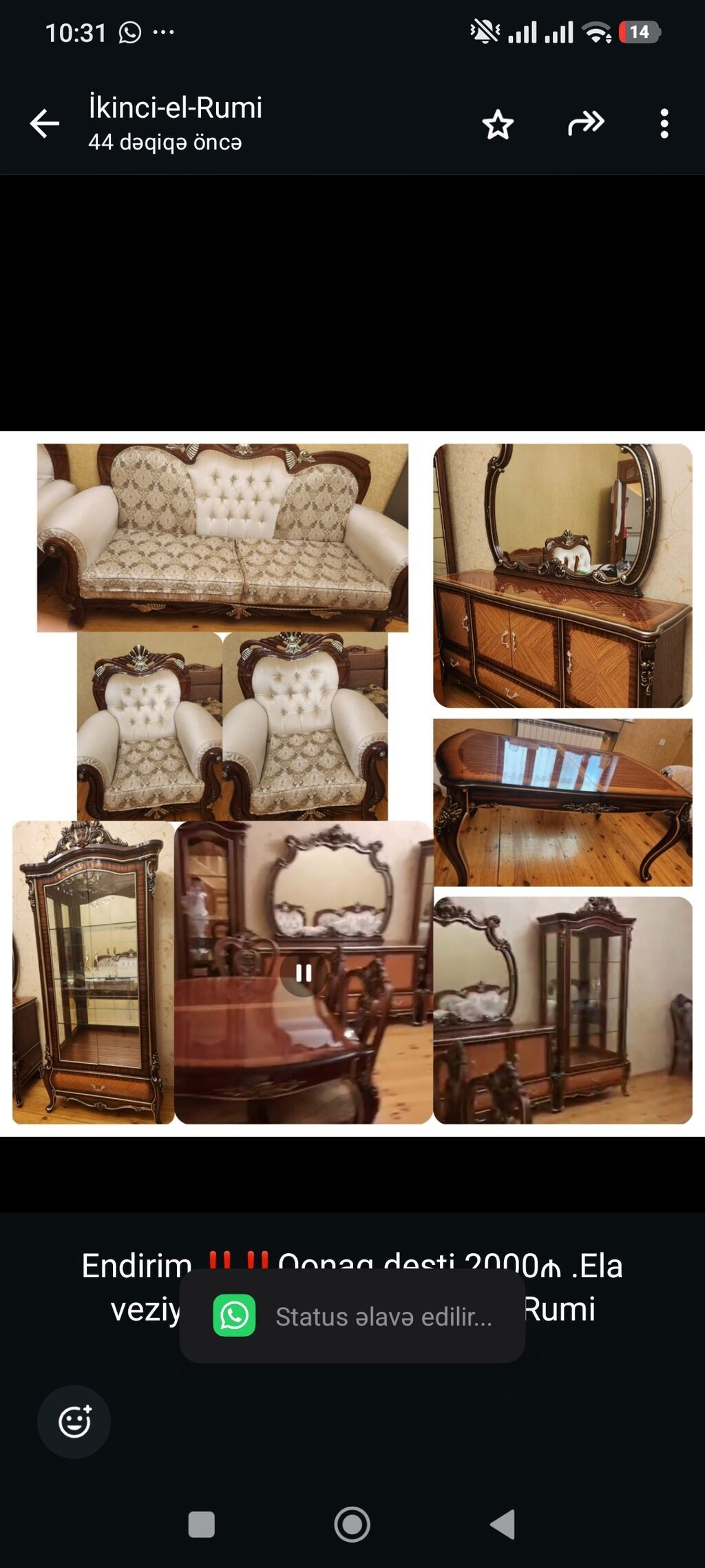 Endirim ‼️‼️Qonaq desti 2000₼ .Ela veziyyetde .Unvan Bileceri — Mebel, Bakı