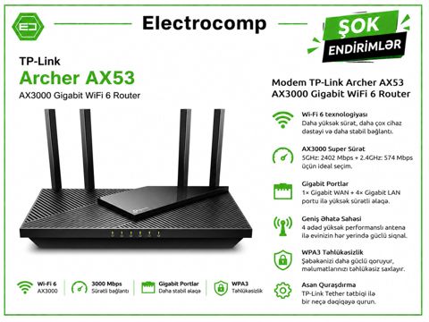TP-Link Archer AX53 AX3000 Wi-Fi 6 Router