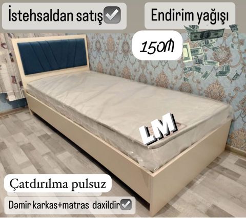 ⚠️Tək çarpayı*👑 _ *SİFARİŞLƏ VƏ YENİ*_ Qiymət : 150₼