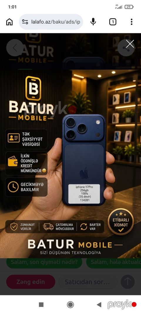 IPhone 17 Pro, 256 GB, Mavi
