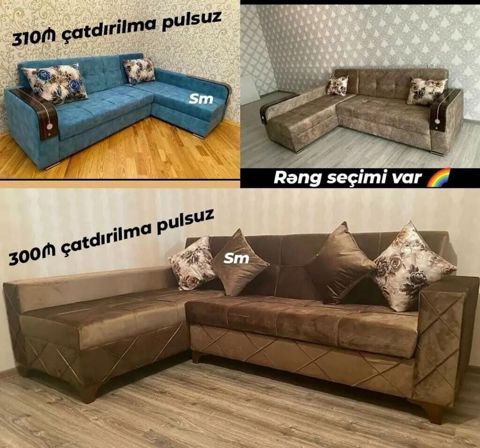 Künc divan dəsti – açılıb-yığılan, yataq funksiyalı