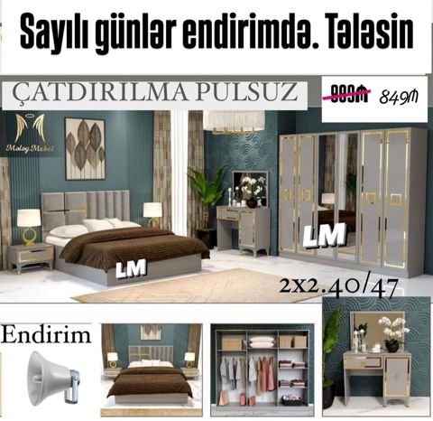 *Yataq dəsti* *Sifarişlə və yeni* Qiymət *849₼* Dəstə — Bakı
