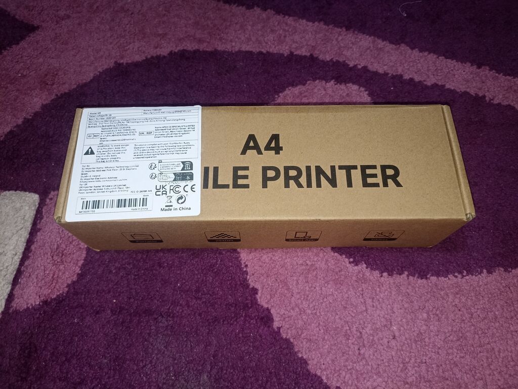 A4 Portativ Mobil Printer – mürəkkəbsiz, termal texnologiya — Elektronika, Bakı