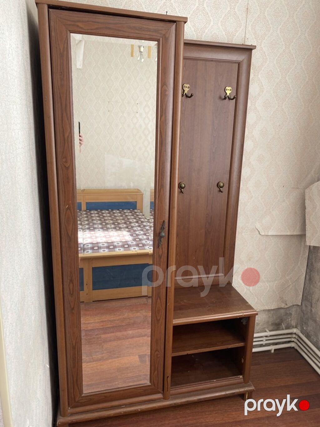 Dəhliz üçün kombinə edilmiş şkaf-komod - Material: taxta/laminat, qoz — Mallar, Bakı (2)
