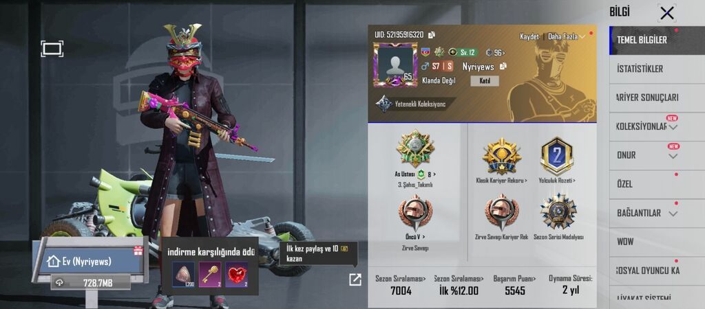 PUBG Mobile hesabı – inkişaf etmiş kolleksiya və nadir əşyalar - — Digər, Bakı (2)