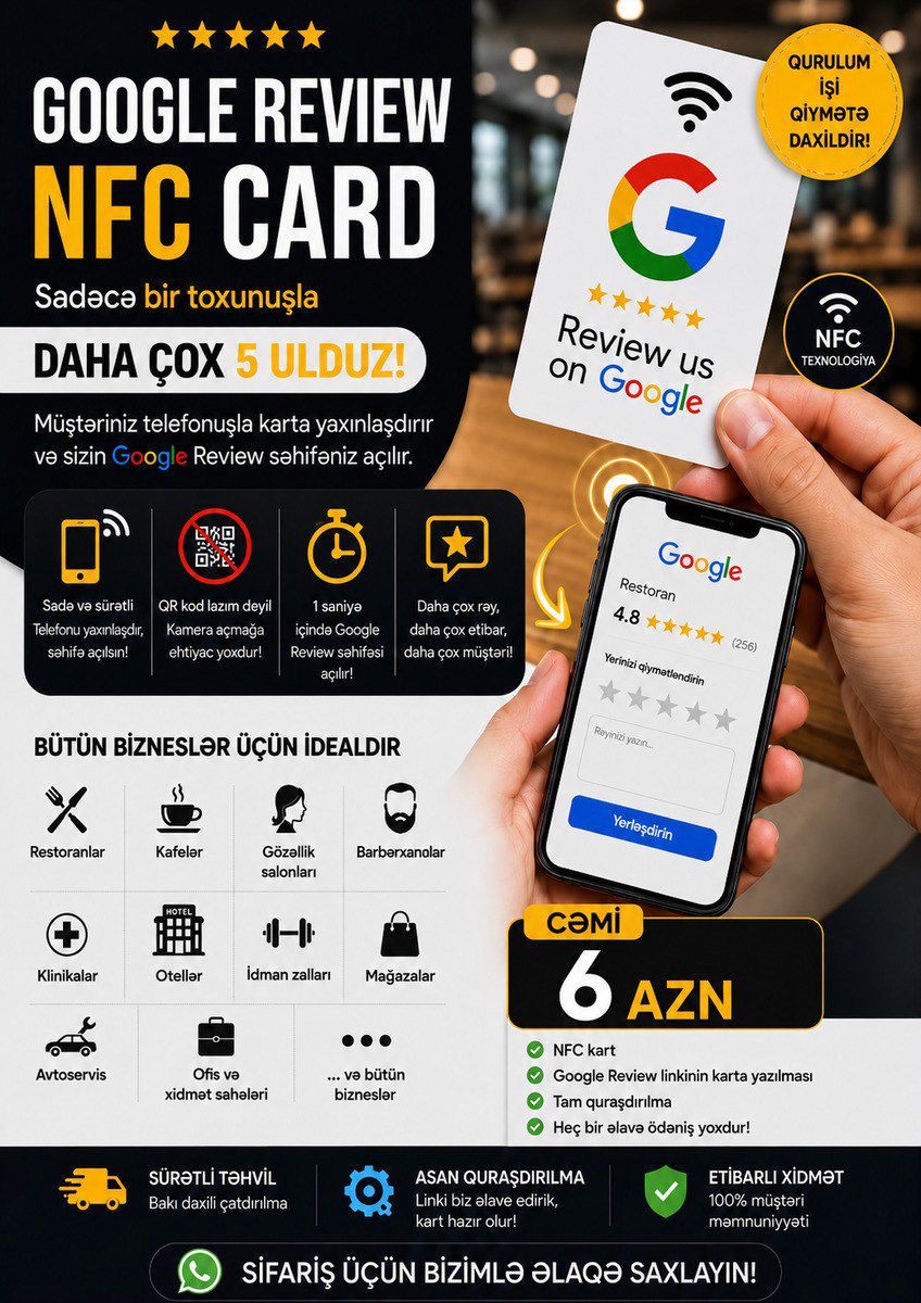 Google NFC Kartlar — Şəbəkə və server avadanlığı, Bakı
