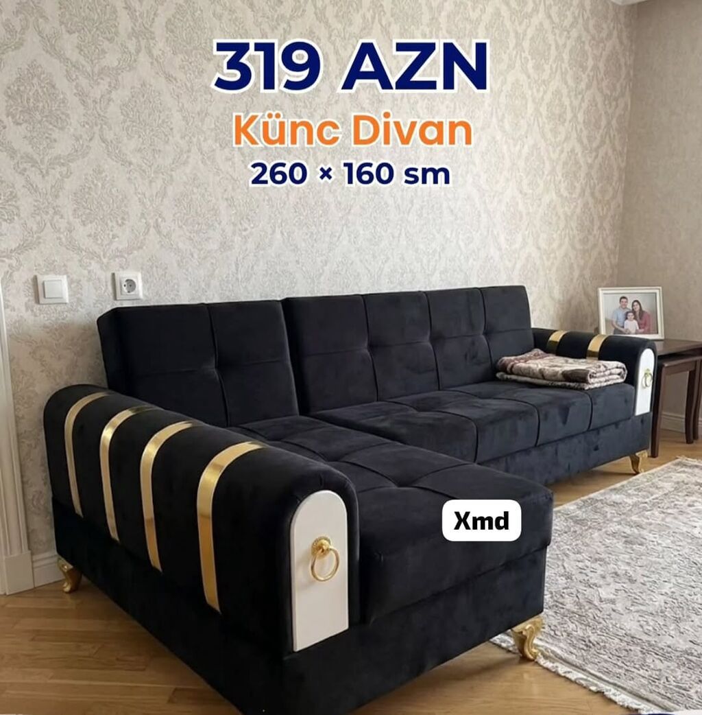Künc divan – zərif və funksional dizayn - Ölçü: 260 × 160 sm - Model