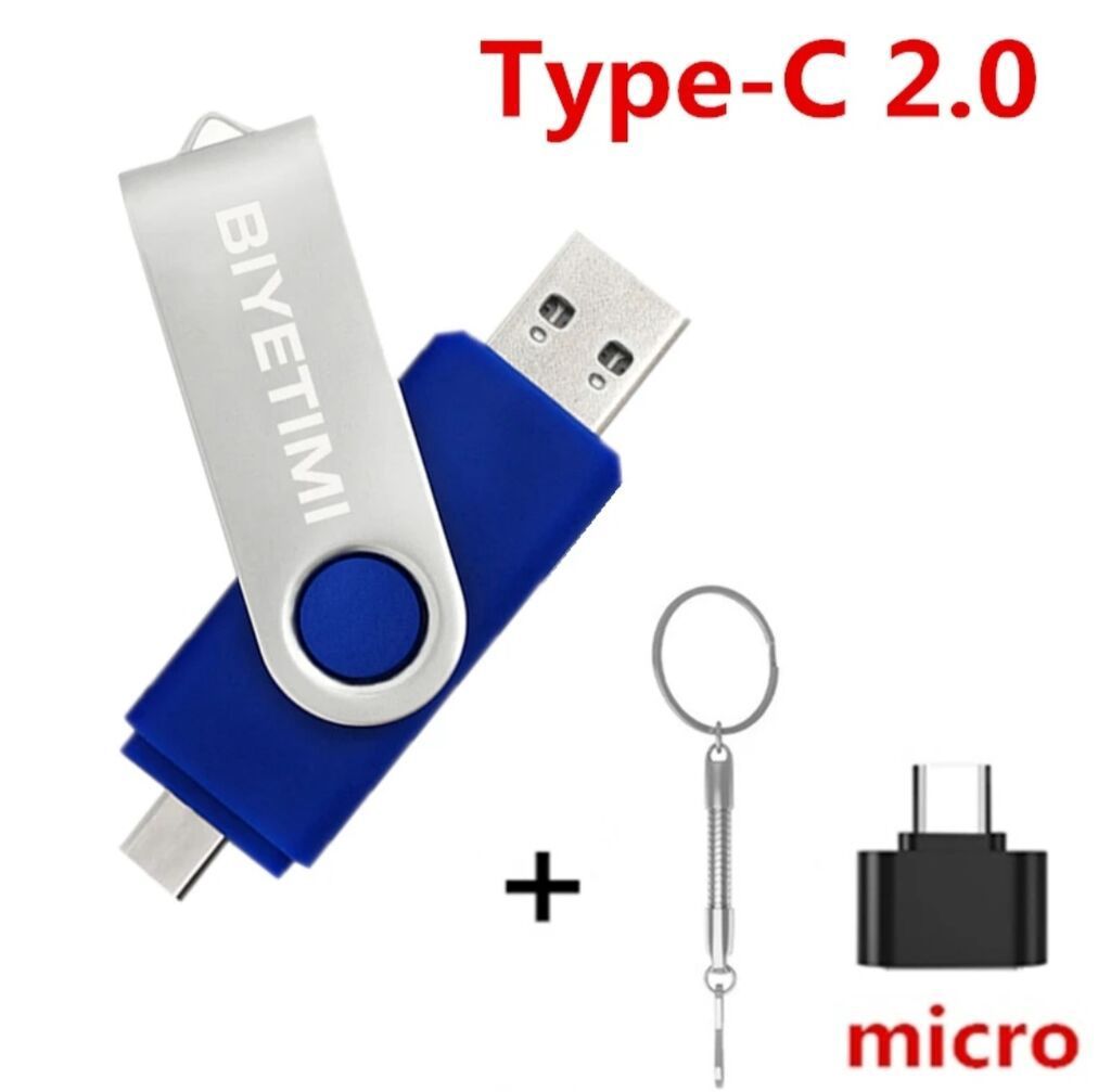 Flash card otg 128 GB TupeC + USB — Elektronika, Bakı