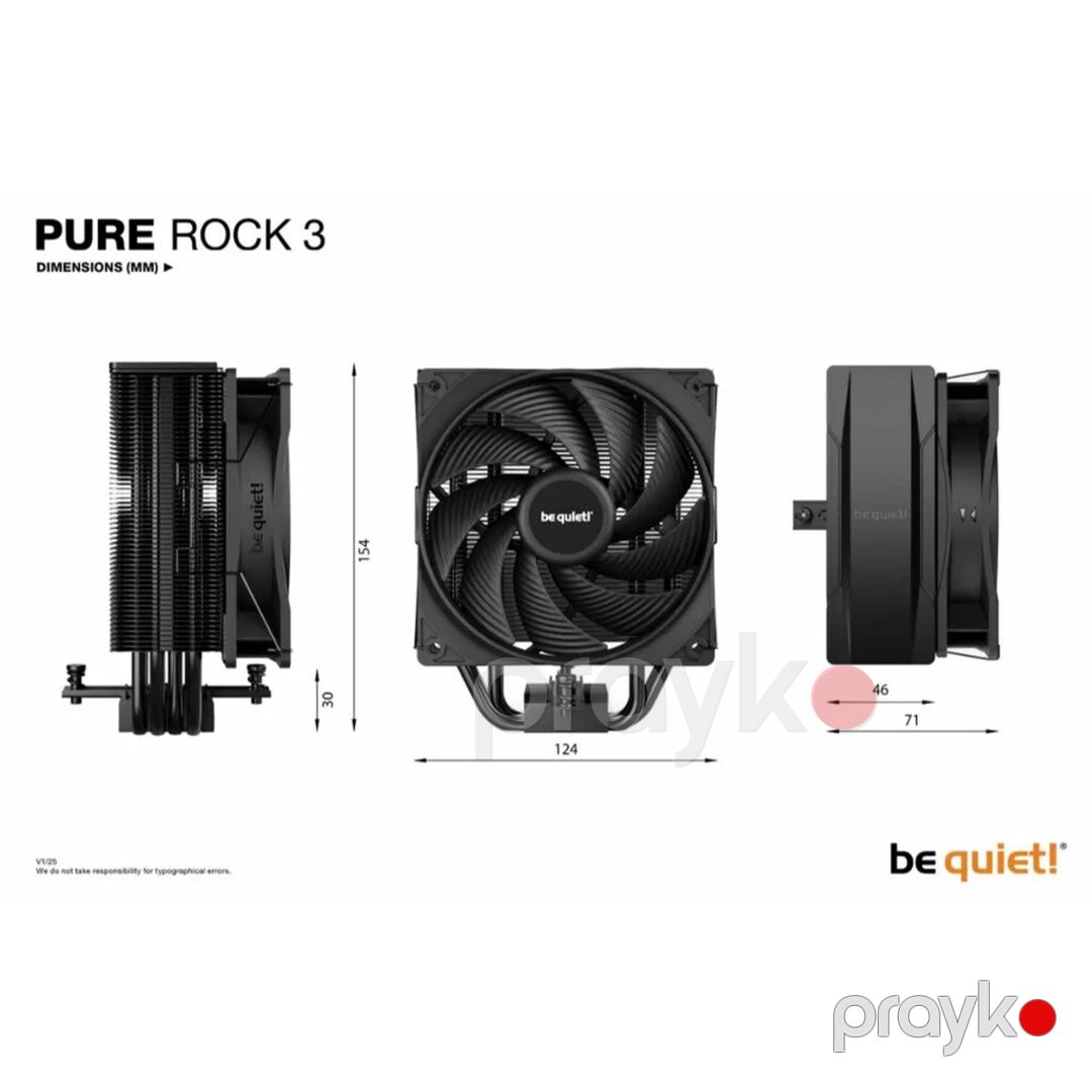 CPU Cooler Be Quiet BK039 Pure Rock 3 Black — Elektronika, Bakı (7)
