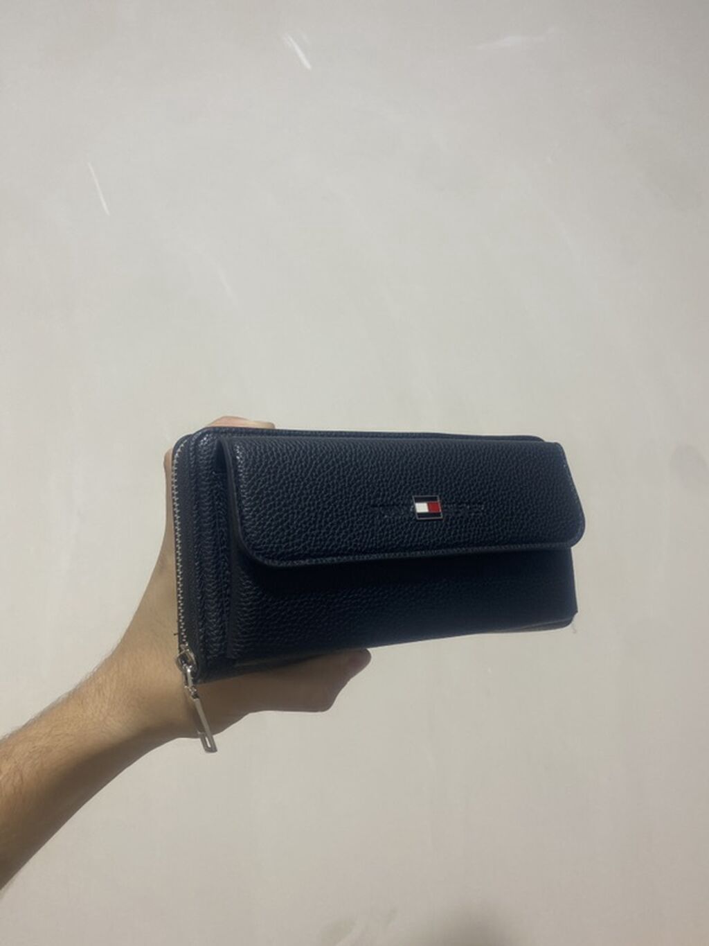 Qara rəngli kişi əl çantası / clutch - Material: toxumalı süni dəri - — Çantalar, Bakı