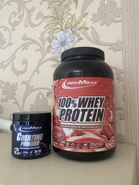 IronMaxx 100% Whey Protein (çiyələk) + IronMaxx Creatine Powder dəsti
