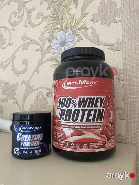IronMaxx 100% Whey Protein (çiyələk) + IronMaxx Creatine Powder dəsti — Masazır