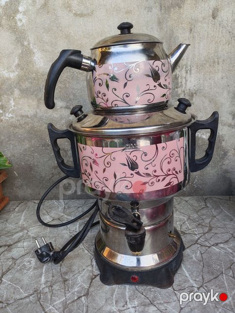 Elektrik samovar–çaydan dəsti - Tip: Elektrik samovar, üstündə çay — Bakı