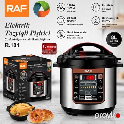 Elektrik təzyiqli bişirici "Raf" 8l