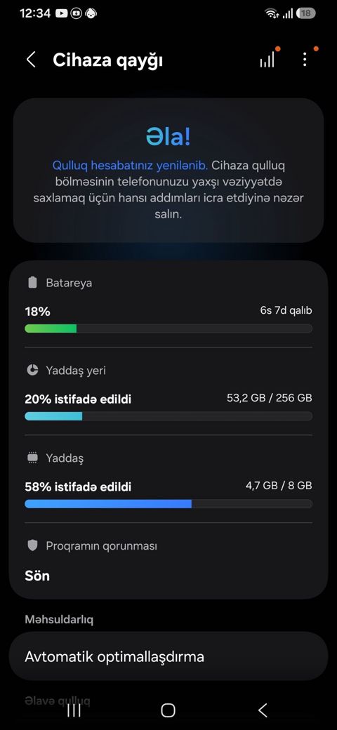 Samsung Galaxy A34 5G, 256 GB, rəng - Göy, Barmaq izi — Mingəçevir