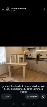 Mətbəx üçün, İşlənmiş, Açılmayan, Dördbucaq masa, 4 stul — asiya — Furniture