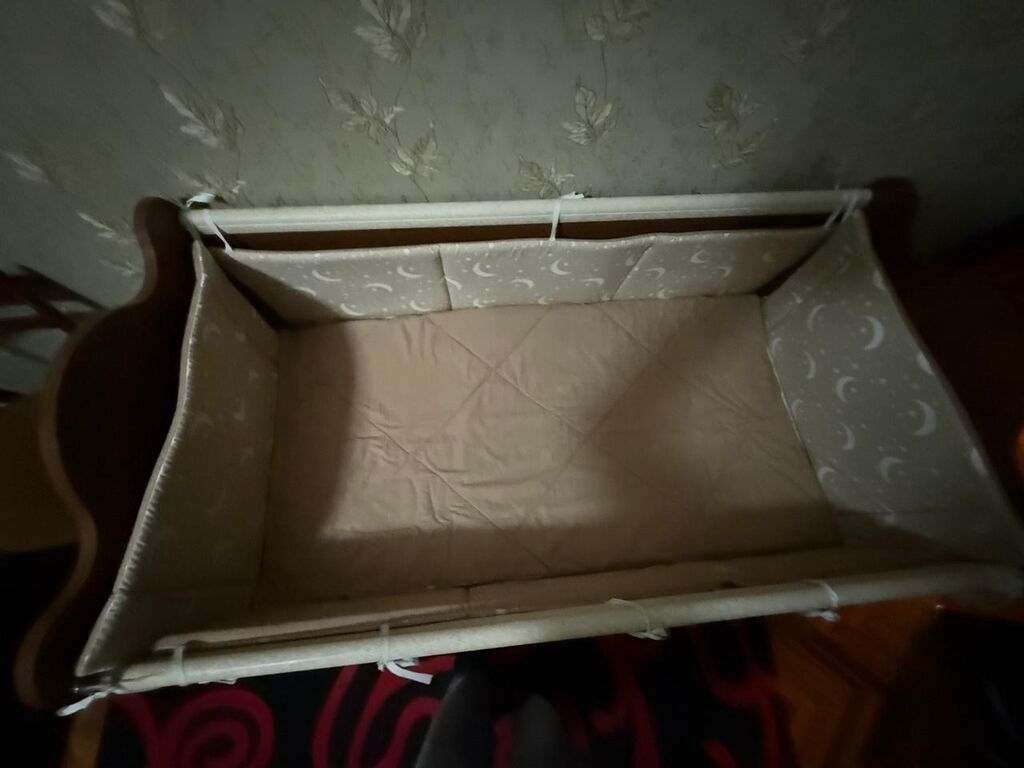 Uşaq beşiyi – taxta, şkaf çekmecəli model - Material: möhkəm — Mebel, Bakı (8)