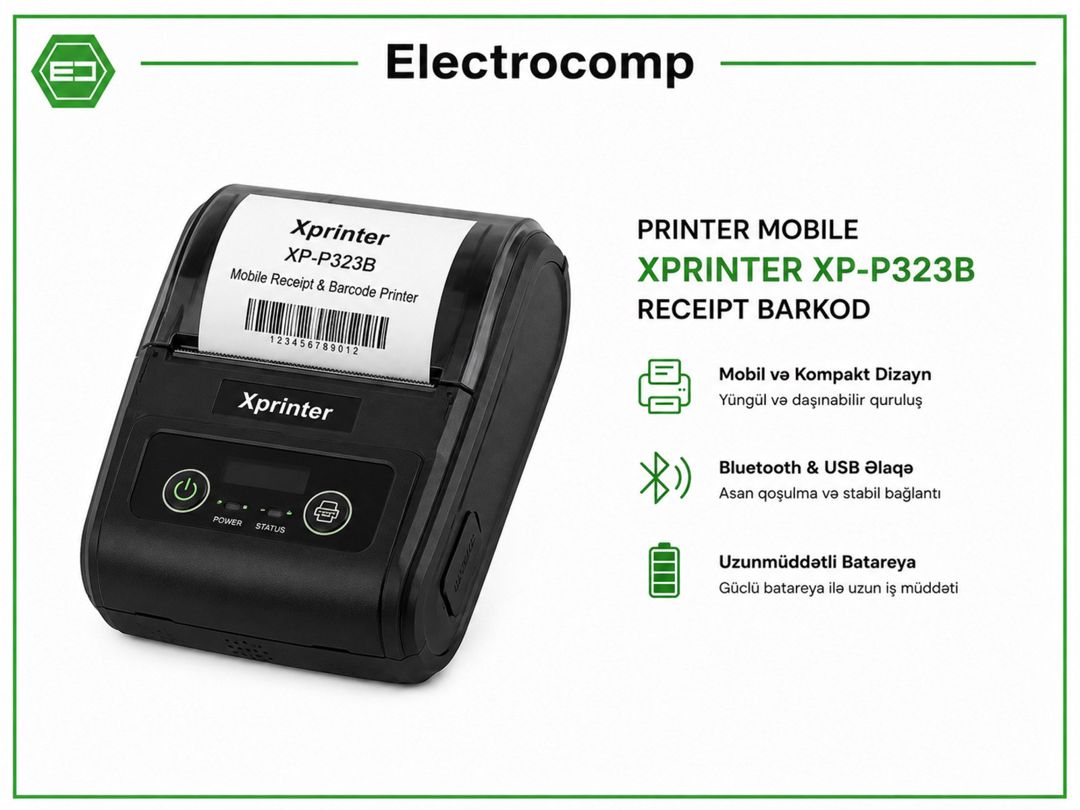 Printer MOBILE XPRINTER XP-P323B RECEIPT BARKOD — Mallar, Bakı