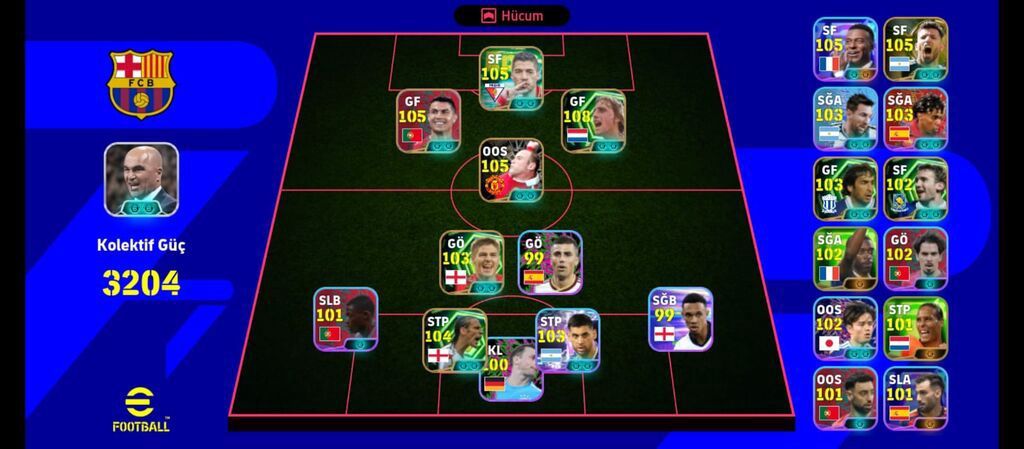 EFootball hesabı üçün güclü komanda tərkibi - Oyun: eFootball - Klub — Mallar, Horadiz