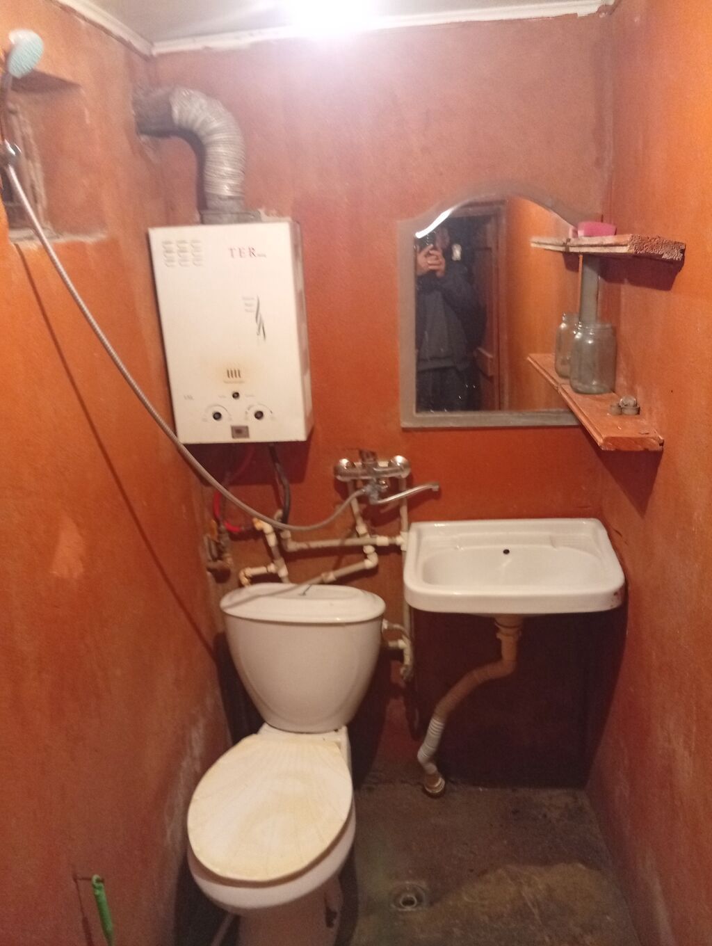 2 otaqlı həyət evi - Plan: 2 otaq + mətbəx küncü, sanitar qovşaq — Daşınmaz əmlak, Saray (2)