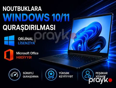 Noutbuklara Windows 10/11 əməliyyat sisteminin quraşdırılması — Bakı