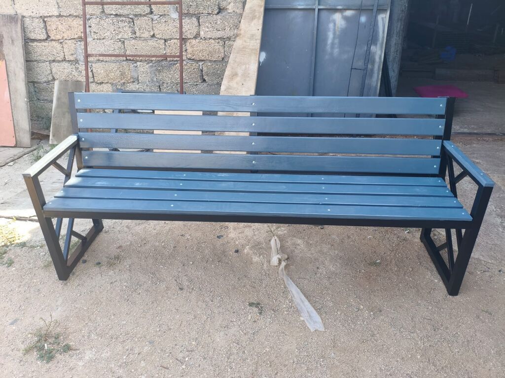 Metall karkaslı bağ skamyası - Material: qalın divarlı metal profil — Skamyalər, Bakı (2)