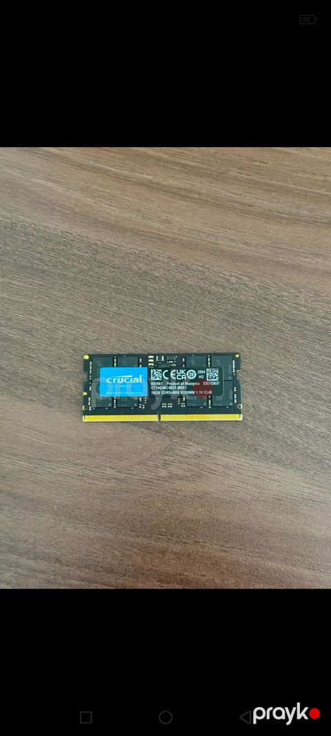 Crucial 16GB DDR5 SO-DIMM RAM Üstdən çıxma yeni - Tutum: 16 GB - Növ — Bakı