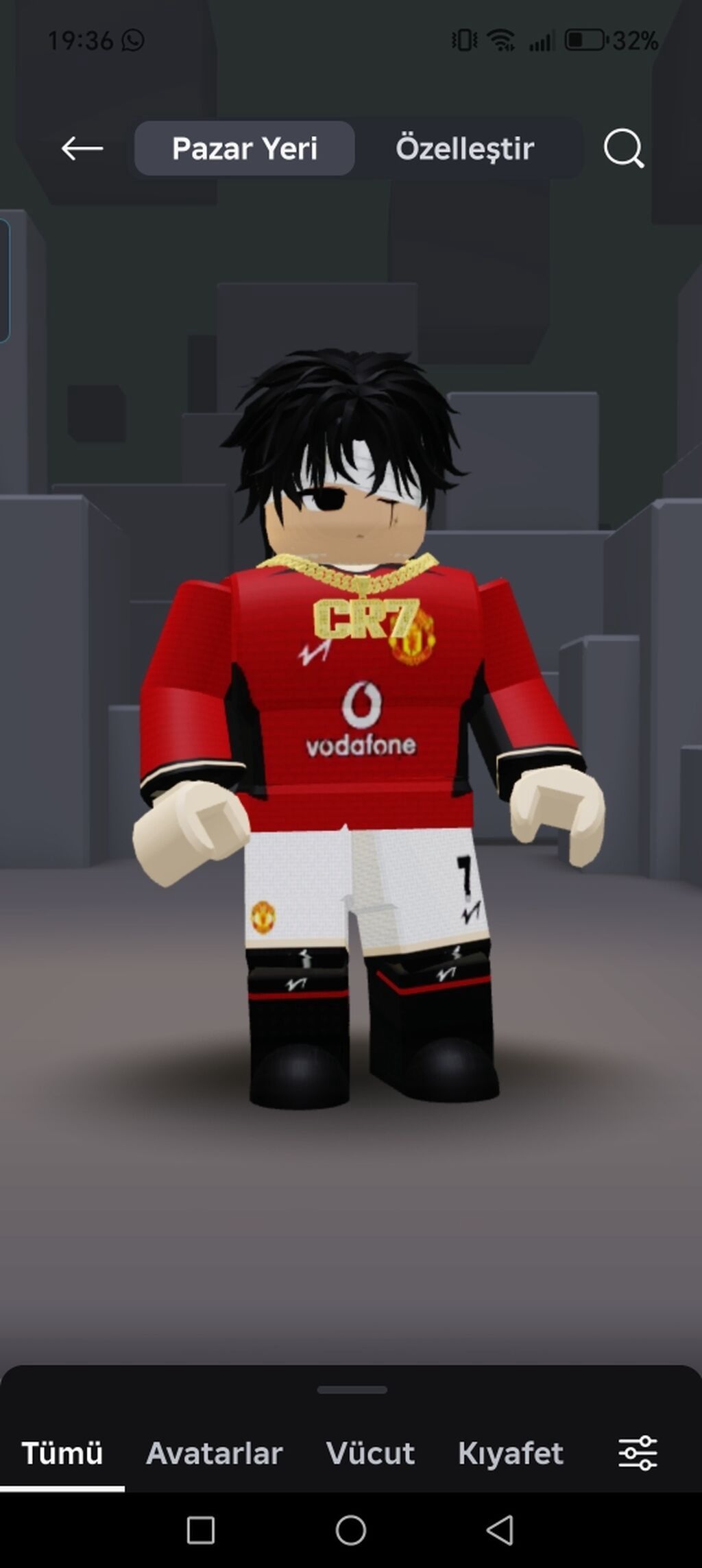 Roblox CR7 futbol geyim seti - Qırmızı forma