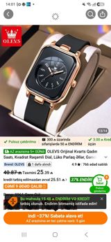 OLEVS orijinal kvars qadın saatı - Brend: OLEVS - Dizayn: kvadrat — Aysu Səlimova — Личные вещи
