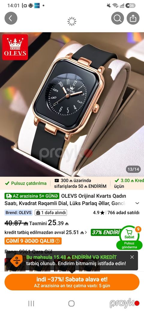 OLEVS orijinal kvars qadın saatı - Brend: OLEVS - Dizayn: kvadrat