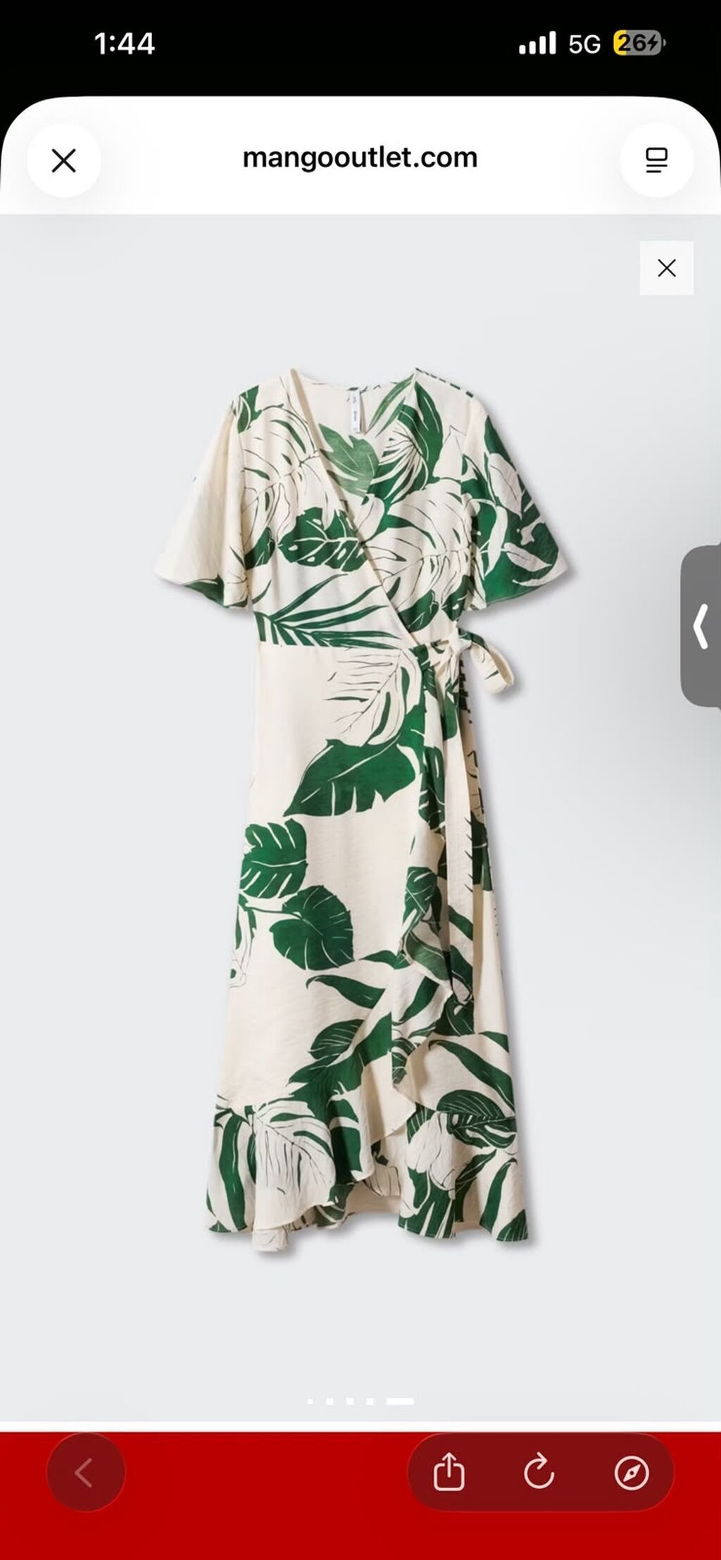 MANGO Tropical Print Wrap Dress – firfırlı, çarpaz bağlamalı midi don — Şəxsi əşyalar, Bakı (4)