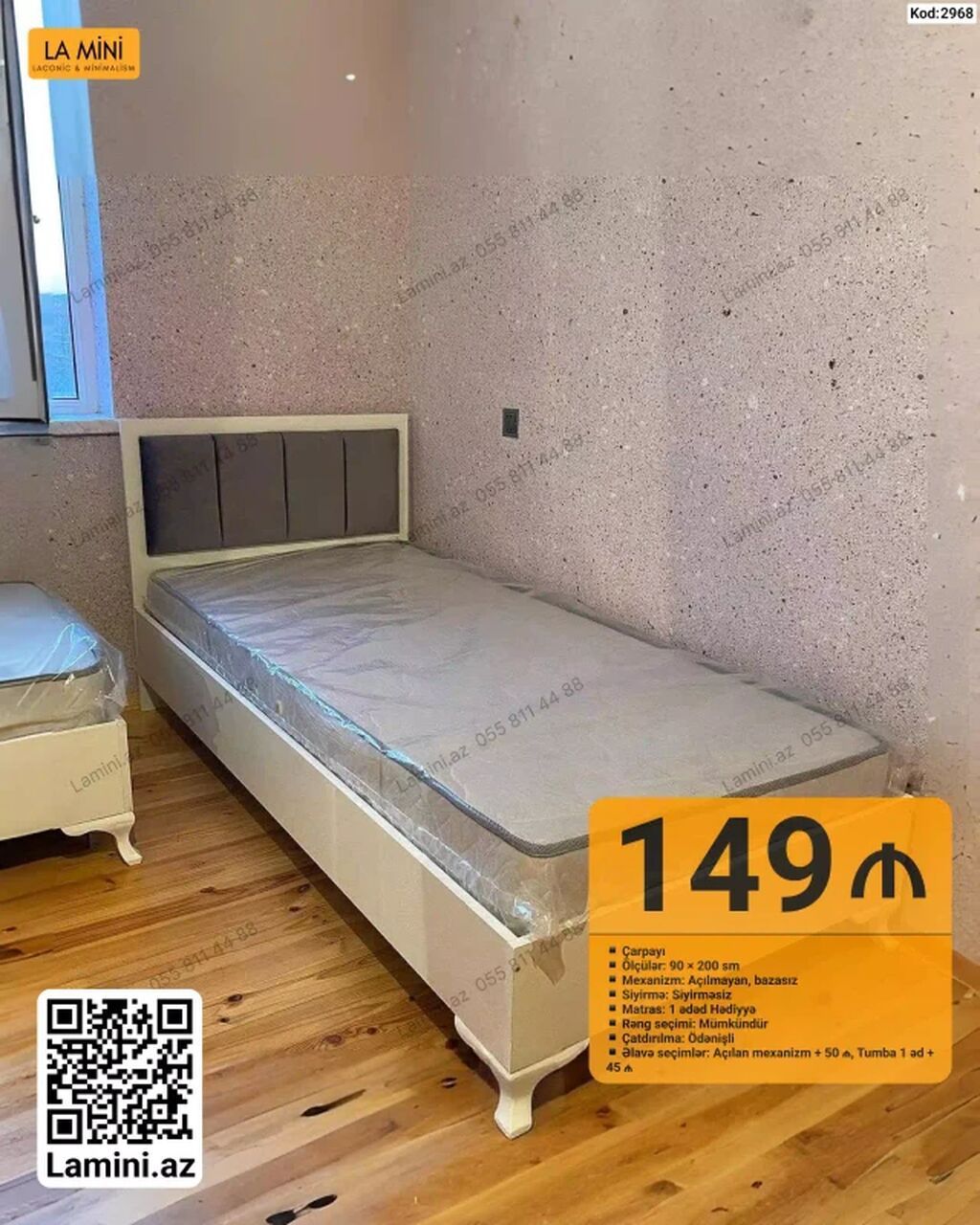 Tək nəfərlik çarpayı – La Mini - Ölçü: 90 × 200 sm - Mexanizm