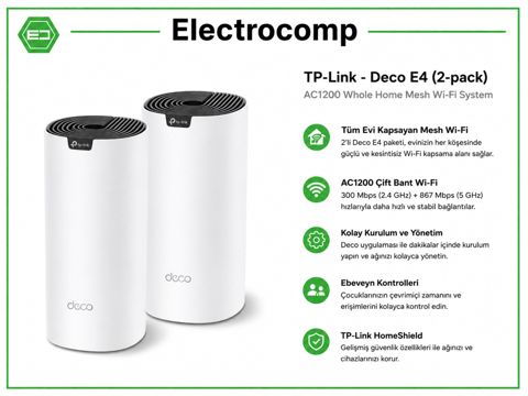 TP-Link Deco E4 (2-Pack) AC1200 Whole Home Mesh Wi-Fi System
