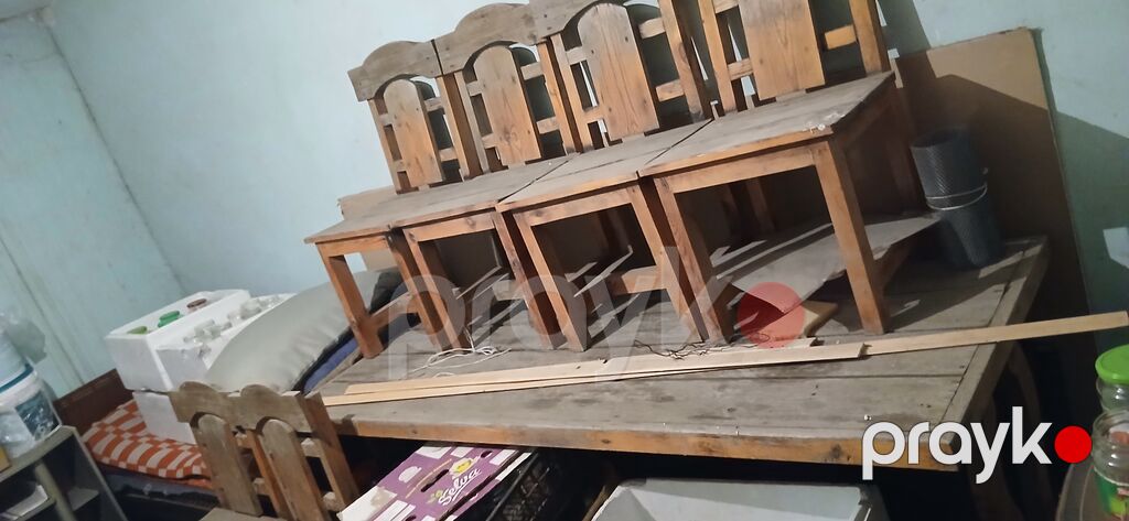 Taxta stullar dəsti - Sayı: 6ədəd - Material: kütləvi ağac/taxta — Masalar və stullar, Bakı (6)