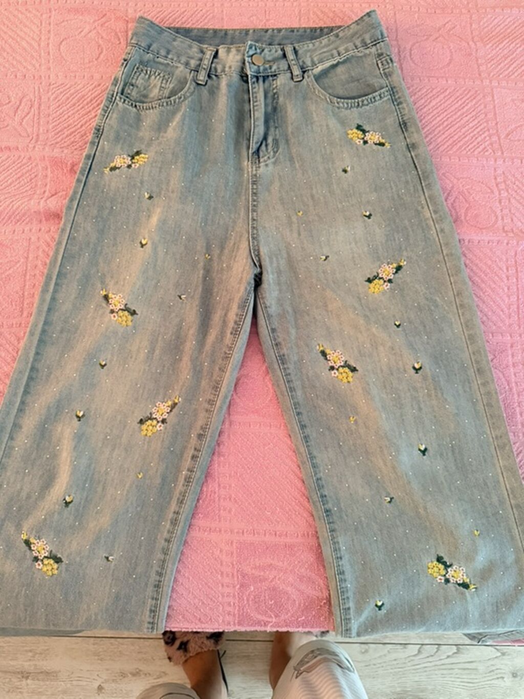 Qadın cins şalvar - Rəng: açıq mavi denim, yüngül yuyulma effekti - — Şəxsi əşyalar, Bakı