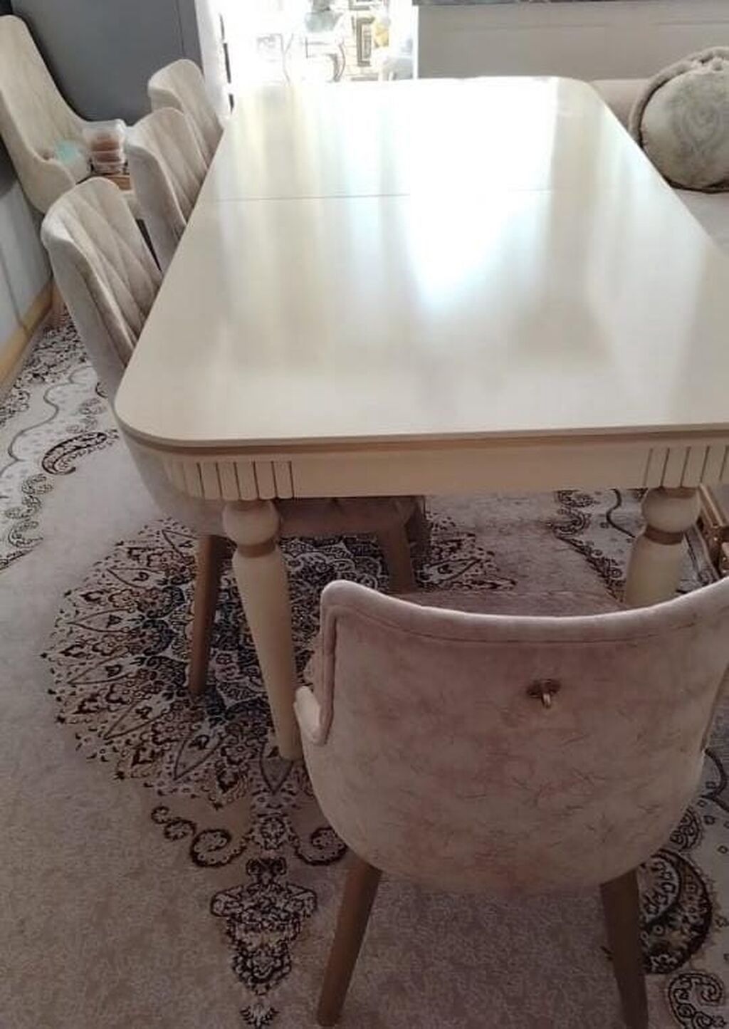 Qonaq otağı üçün, İşlənmiş, Açılmayan, Dördbucaq masa, 4 stul — Mebel, Sumqayıt (5)