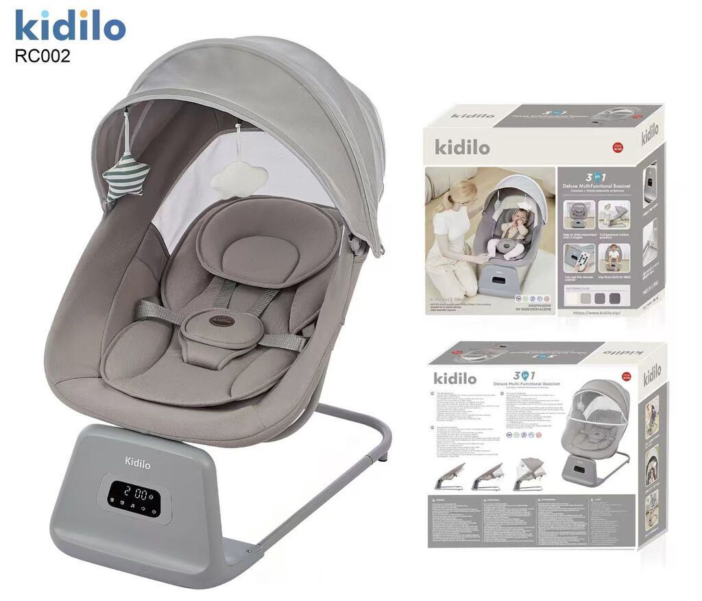 KIDILO RC002 Elektrikli Körpə Yelləncəyi — Elektrik yelləmə maşınları və şezlonqlər, Bakı