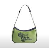Juicy Couture çiyin çantası – yaşıl məxməri tekstura və tünd göy — Çantalar