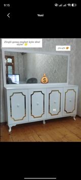 Ağ rəngli güzgülü konsol/servant - Klassik-stil dizayn: ağ korpus — Mebel evim