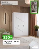 3 qapılı paltar dolabı – 47×200×120 sm - Material: 18 mm laminat - — Furniture