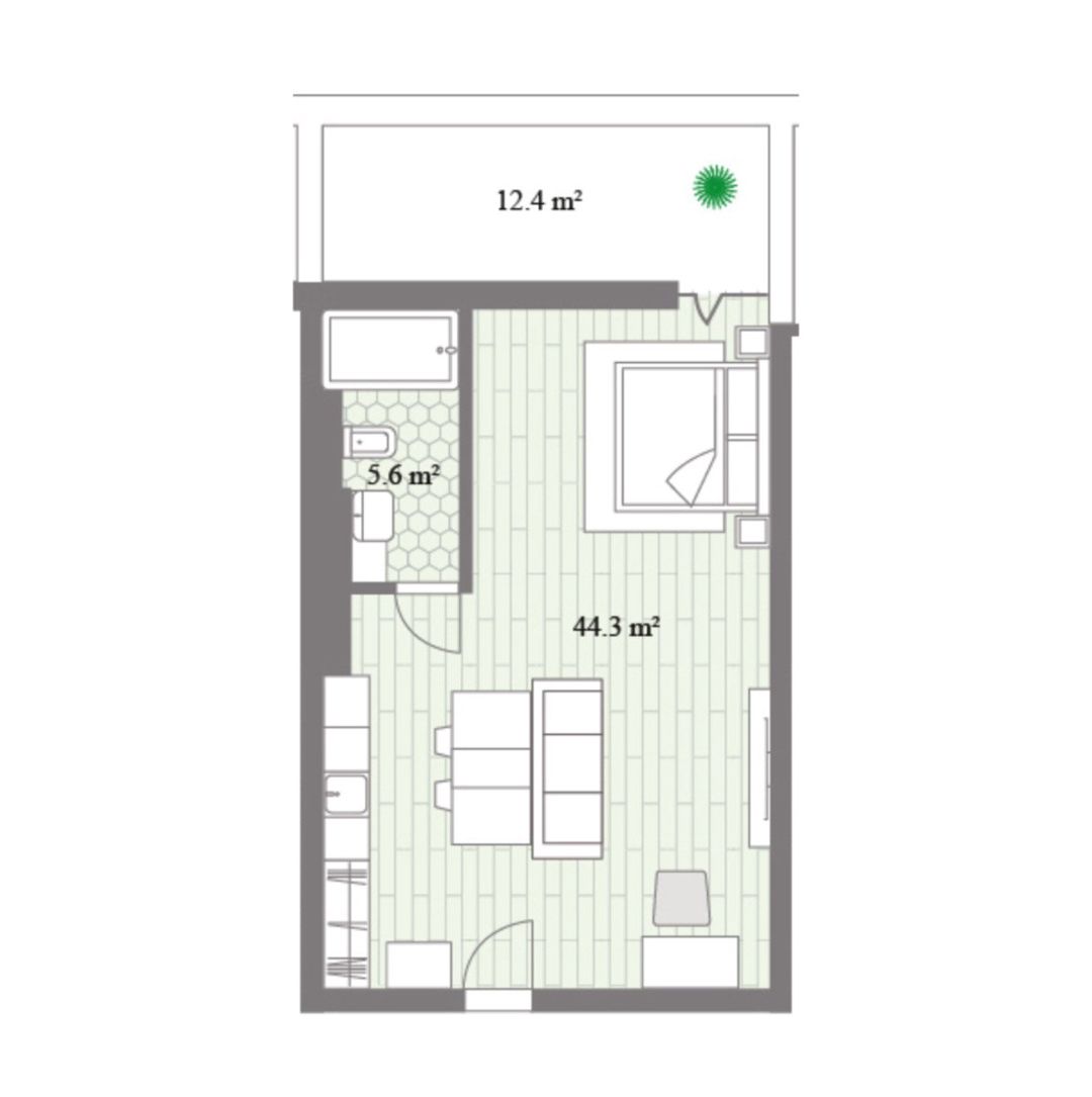 Satılır 1 otaqlı yeni tikili 71.7 m² — Mənzil, Bakı (9)