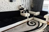 Qara-ağ rəngdə yumşaq mebel dəsti 1 divan 2 kreslo . Real alıcılar — Mebel