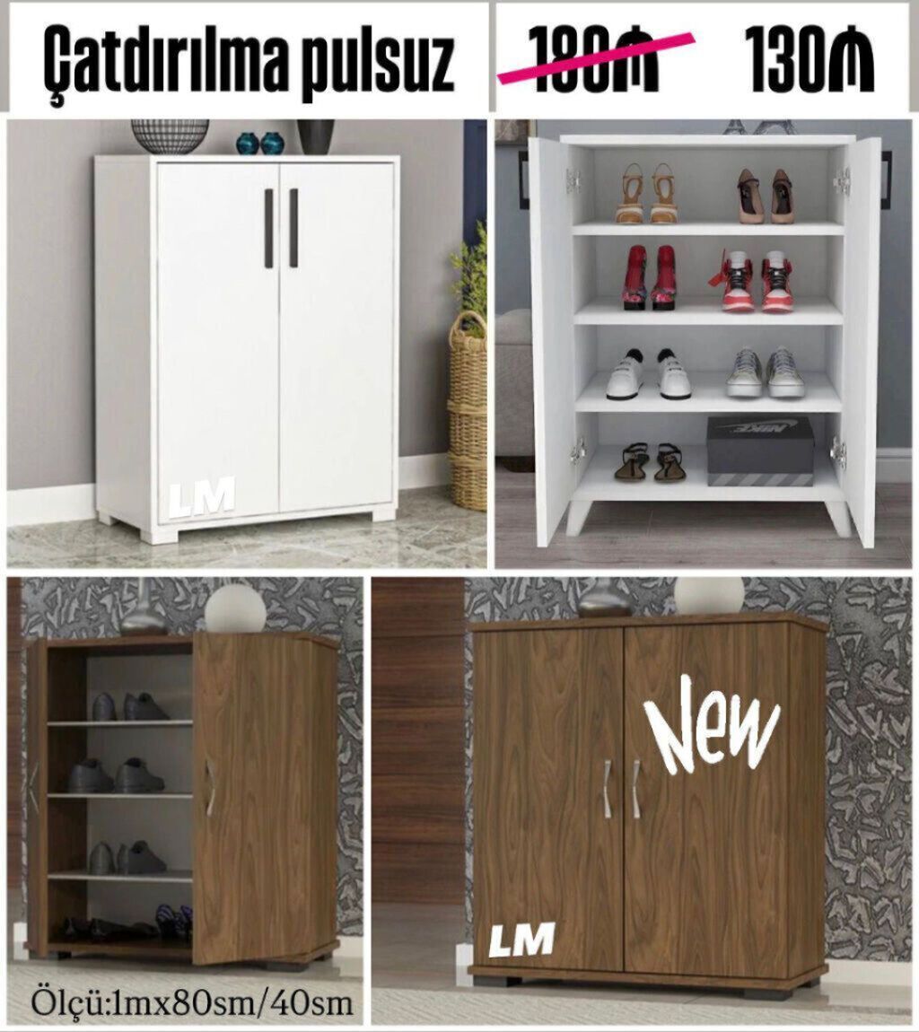 Yeni ayaqqabı dolabı Yeni və sifarişlə💫 Qiymət : 130₼ Ölçü: hün — Mebel, Bakı