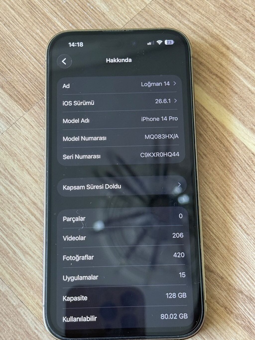 IPhone 14 Pro, 128 GB, Gümüşü, Face ID — Apple iPhone, Masazır (4)