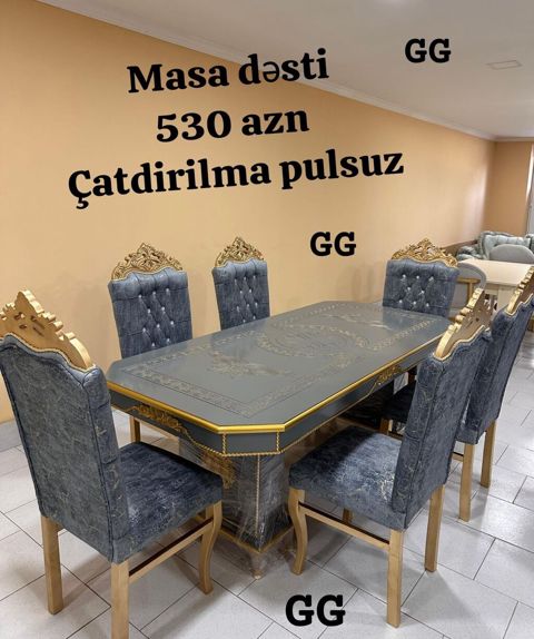 Kvadrat masa, Qonaq otağı üçün, 6 nəfər