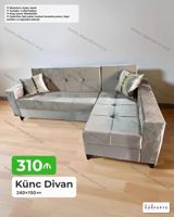 Künc divan – 240×150 sm - Mexanizm: açılan, bazalı - Yastıqlar: 2 — Мебель