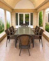 Balkon üçün, İşlənmiş, Açılmayan, Dördbucaq masa, 8 stul — Mebel