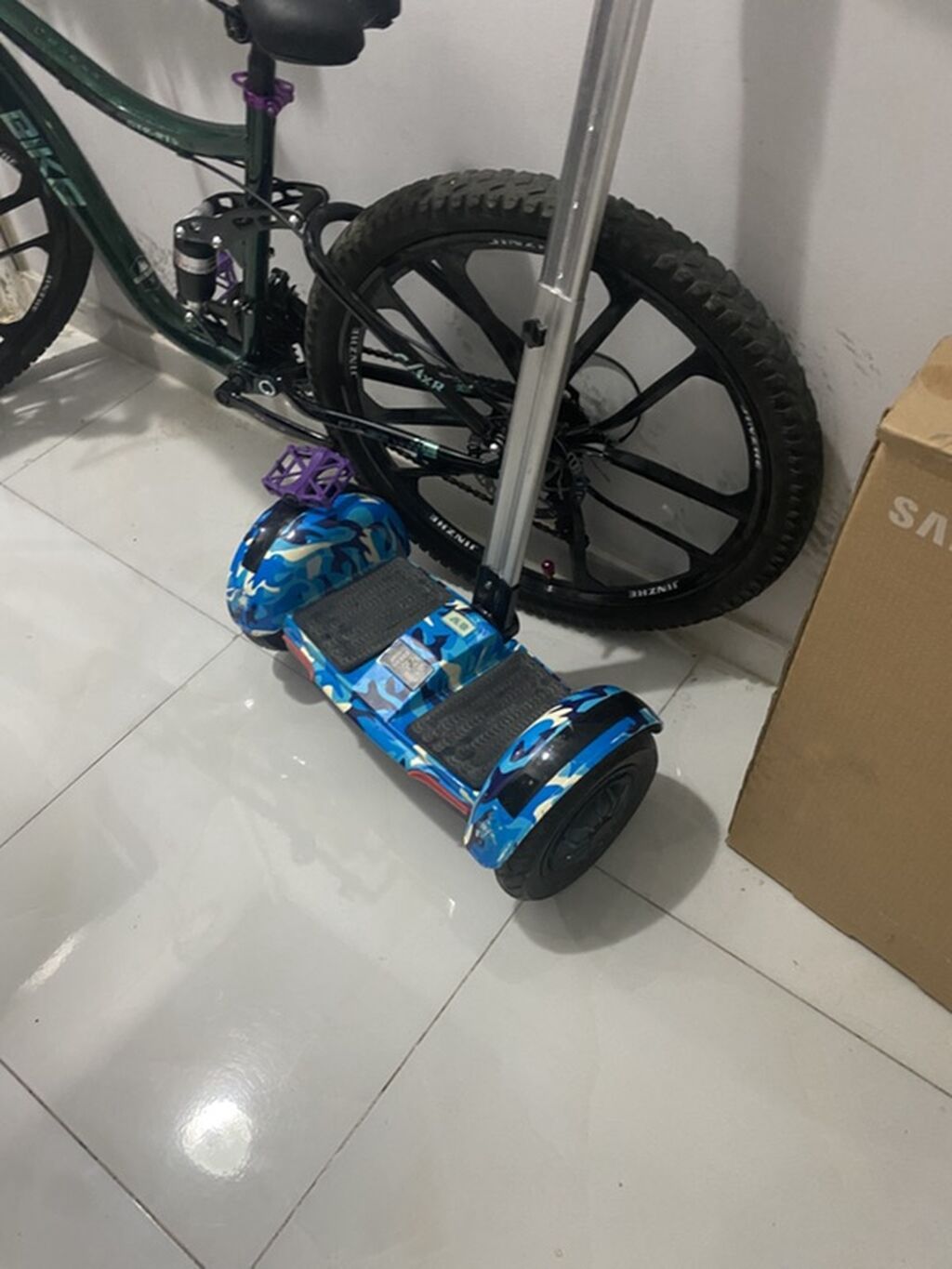 Elektrikli iki təkərli hoverboard – mavi kamuflyaj dizaynı - — Mallar, Qobu (2)