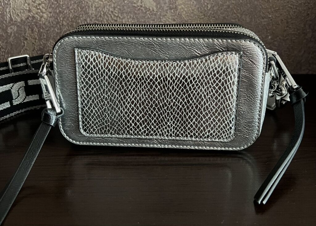 Marc Jacobs The Snapshot çanta – gümüş rəngli, parlaq teksturaların — Çantalar, Bakı (2)