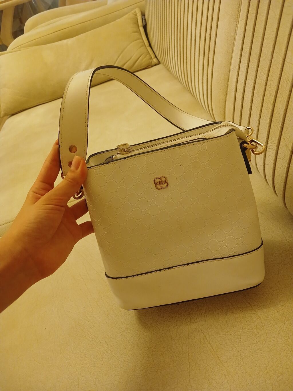 Qadın çantası – krem/açıq bej rəngli, qoltuqaltı tipli (shoulder bag) — Çantalar, Bakı (2)